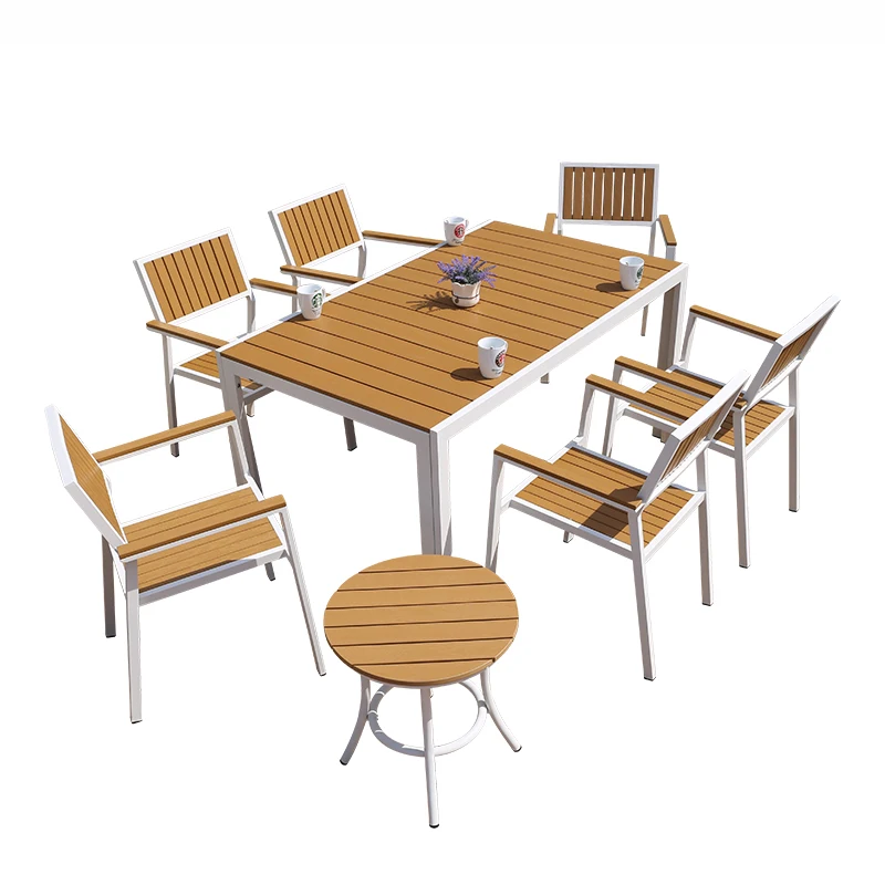 Venta al por mayor plástico blanco conjunto de muebles de jardín-Compre