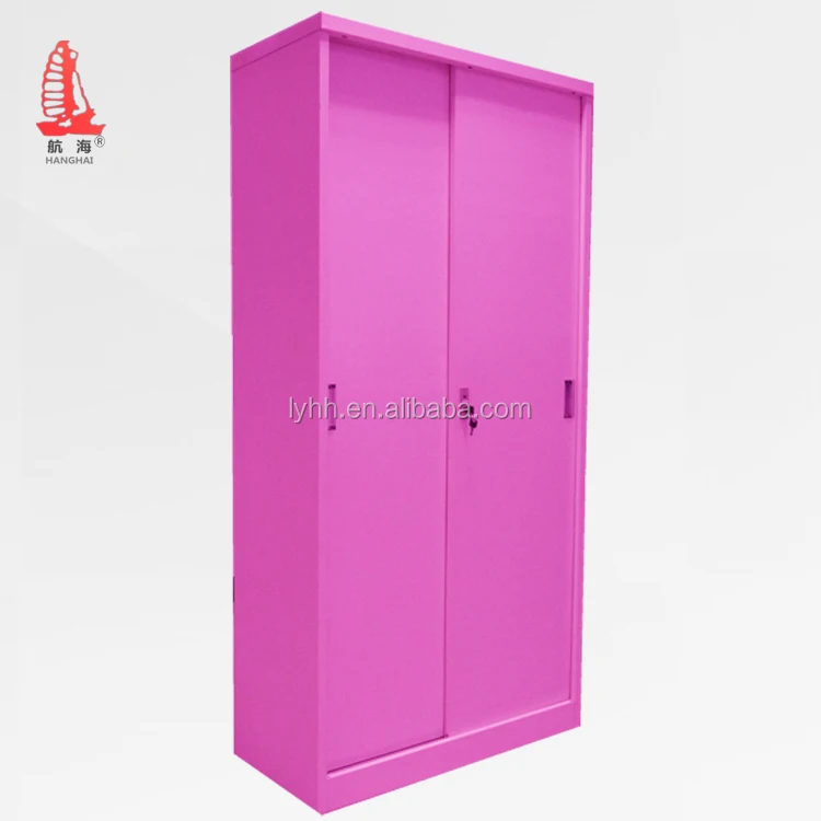 Pink 2 Door Steel File Cabinet Metal Cupboard Designs With Price