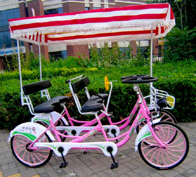 pink tandem bike