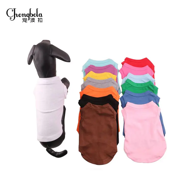 

Wholesale Custom Cheap Price Summer Nice Blank Sleeveless Small Pet T Shirt Dog Clothes With 13 Various Color, Black,white,yellow,pink,red,purple,brown,blue,green,grey
