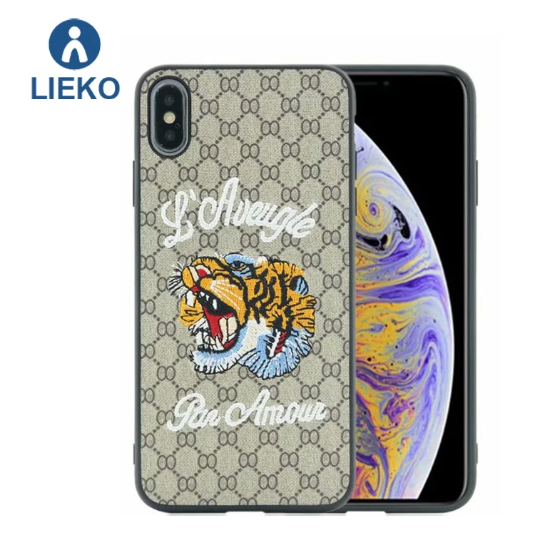

Tiger Snake TPU Leather Slim Case For iPhone X XR XS MAX, Blue,red,grey,black,customized color