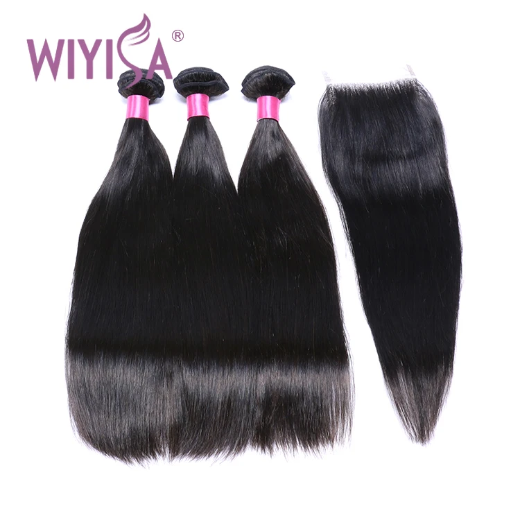 

Wiyisa Wholesale Raw Virgin Bundle Hair Vendors,Raw Virgin Brazilian Cuticle Aligned Hair, 3 bundles with a closure