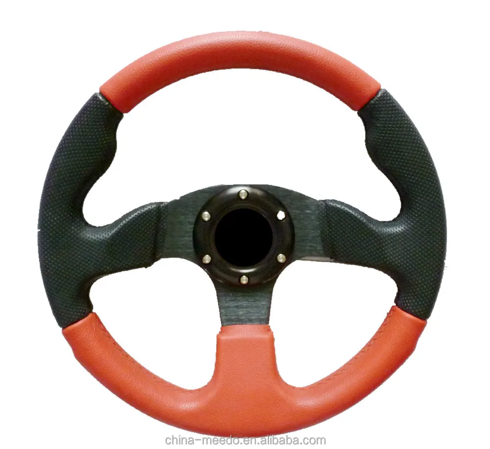 Universal 6 Holes Pu 320mm 13inch Flat Gokart Steering Wheel For Kids