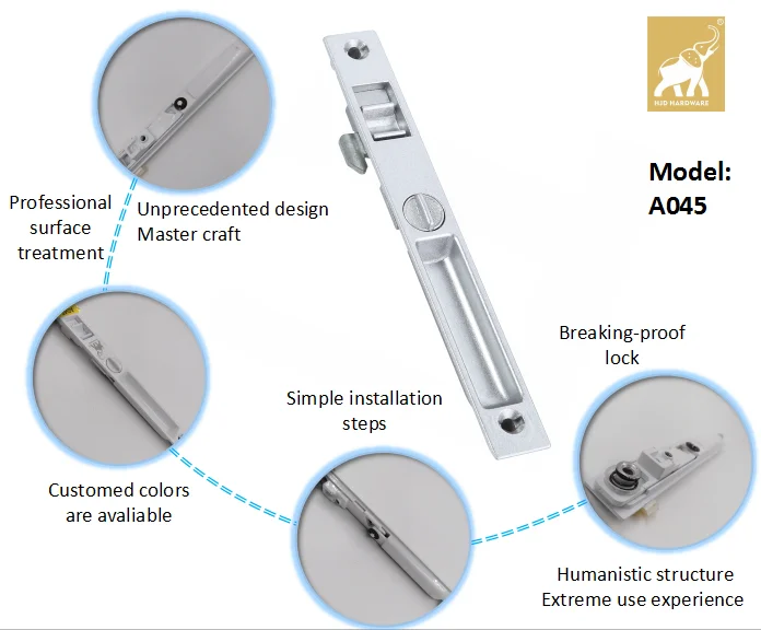 A045 Aluminum safety window and door latch with key
