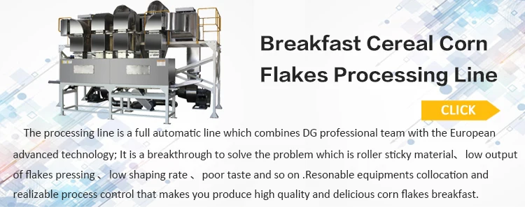 Jinan DG Tortilla Corn Chips/Corn Flakes Snack Food Machines Manufacturer/Extruding Cereal Breakfast Machinery Exporter