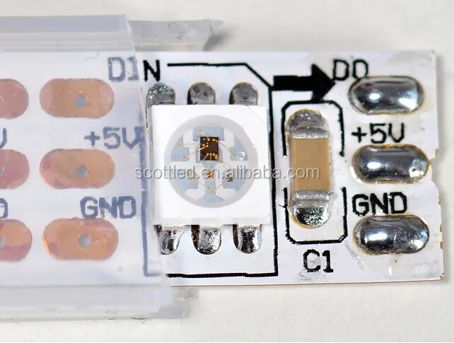 300pcs WS2812 5050 RGB LED with Integrated Driver Chip; Dream Flexible Led Strip White PCB