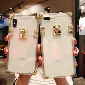 Clear Shockproof Rectangle Phone Case iPhone X XS XR Max