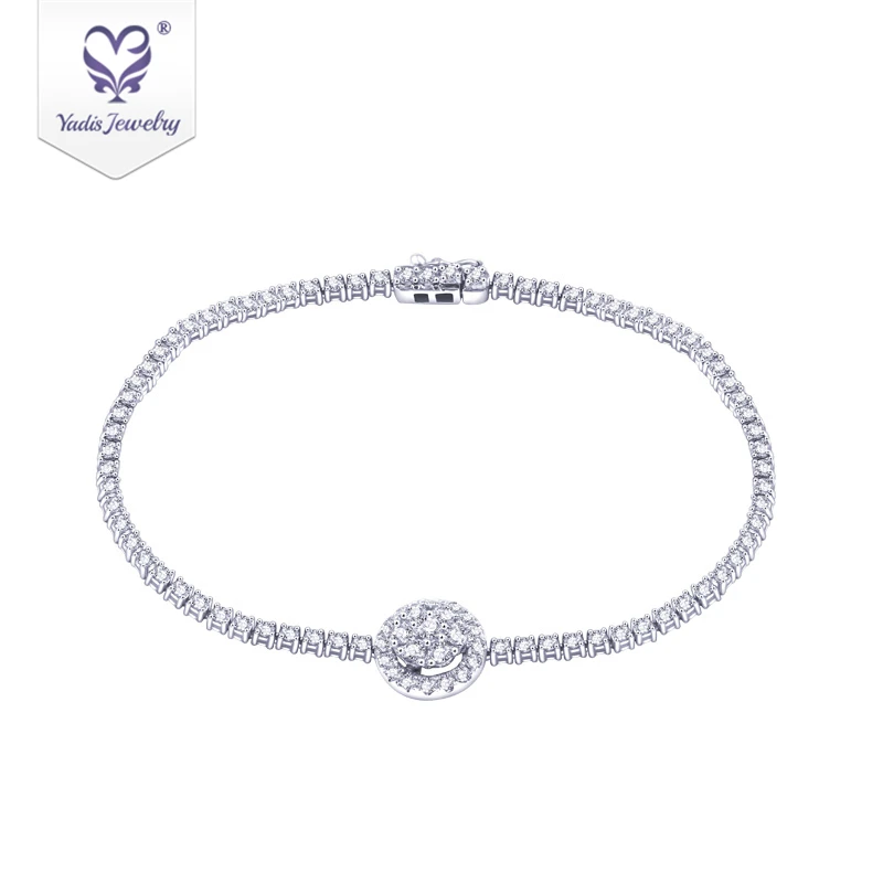 

Yadis fashion jewelry chain 10k white gold filled moissanite diamond tennis bracelet for womens
