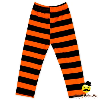 orange and black striped pants