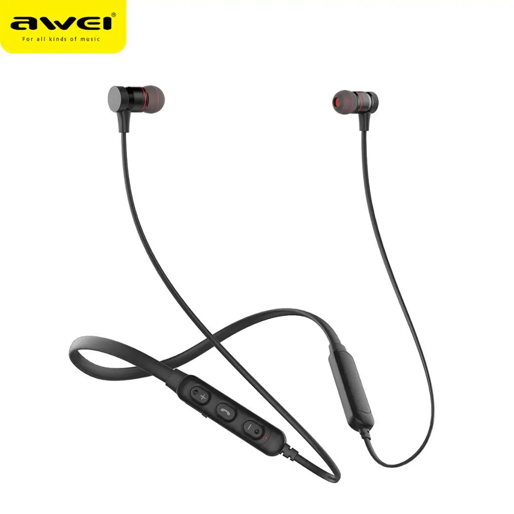 

AWEI G10BL Customized Neckband wireless headphones dual speakers bluetooth Stereo earphone handsfree