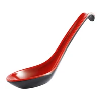 

The whole case wholesale 6.5" x 1.7" Inch melamine spoon Chef Miso Set of 240 Red and Black Large Japanese Soup Spoons
