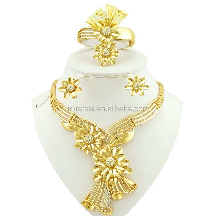 

Wholesale african fashion 4pcs jewelry sets new design 18k Gold Color plated CJ192
