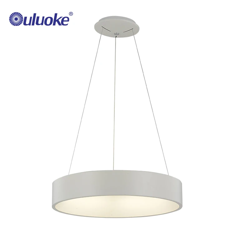 Industrial decorative residential lamp large aluminum led white ring pendant lighting