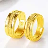 Fashion 24k gold dubai couple wedding rings jewelry