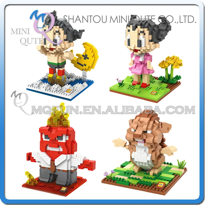 Mini Qute LOZ kawaii anime Astroboy inside out plastic building blocks bricks action figures cartoon model