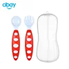 Custom Logo Baby Spoon Bpa Free,Colorful Plastic Spoon 2pcs Baby Fork And Spoon Cutlery Set With Case