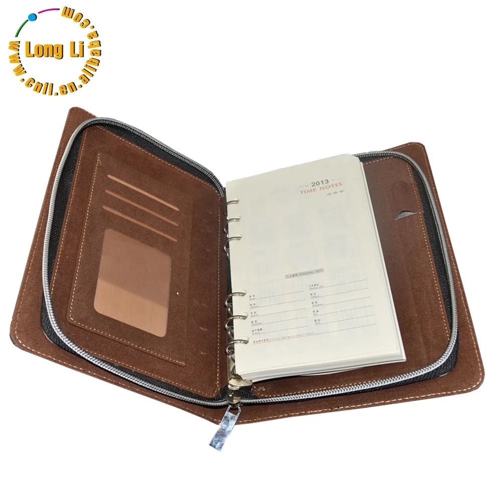 Hardcover Zipper Pu Leather Diary Notebook Buy Leather Notebook With