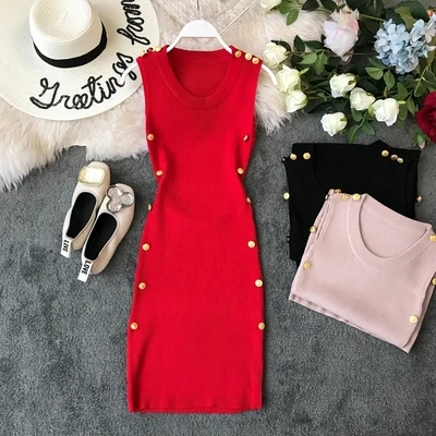 

2019 Fashion sexy ladies mini knitting bodycon dress