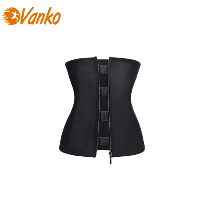 

Sexy plus size good quality vest body shape wear latex waist trainer corset, Black