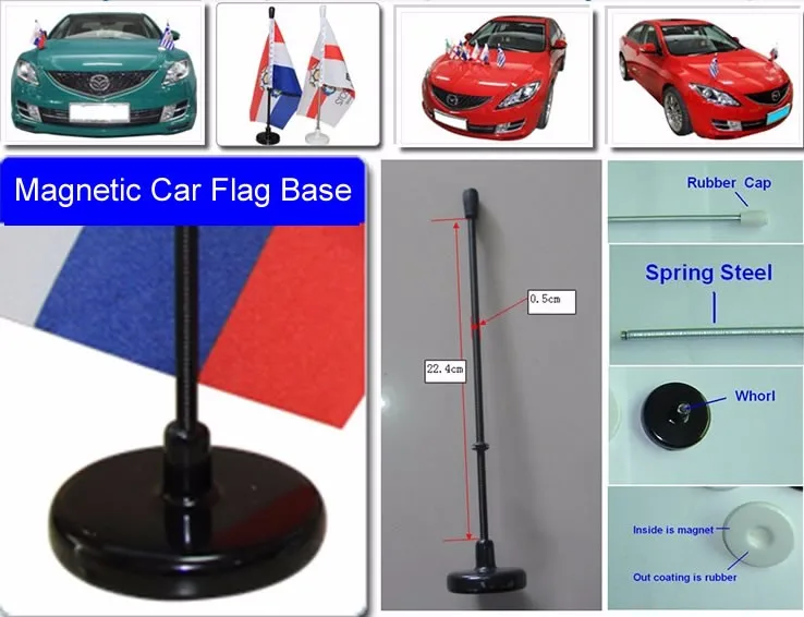 Custom Magnetic Base Car Flags - Flexible & Advertised