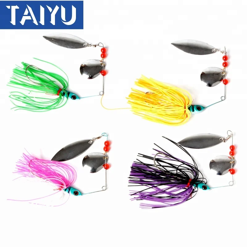 

fishing lure wholesale metal spinnerbait spinner bait skirts, Yellow,green,pink,purple