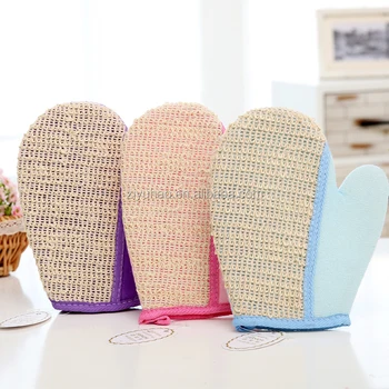 Promotional Soft Cotton Hemp Exfoliating Body Shower Scrub Bath Glove Mitt Buy Bath Glove Mitt Exfoliating Body Shower Scrub Body Shower Scrub