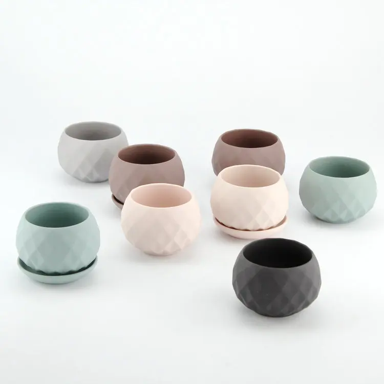 New design saucer attached flower pots / ceramic pots for succulents