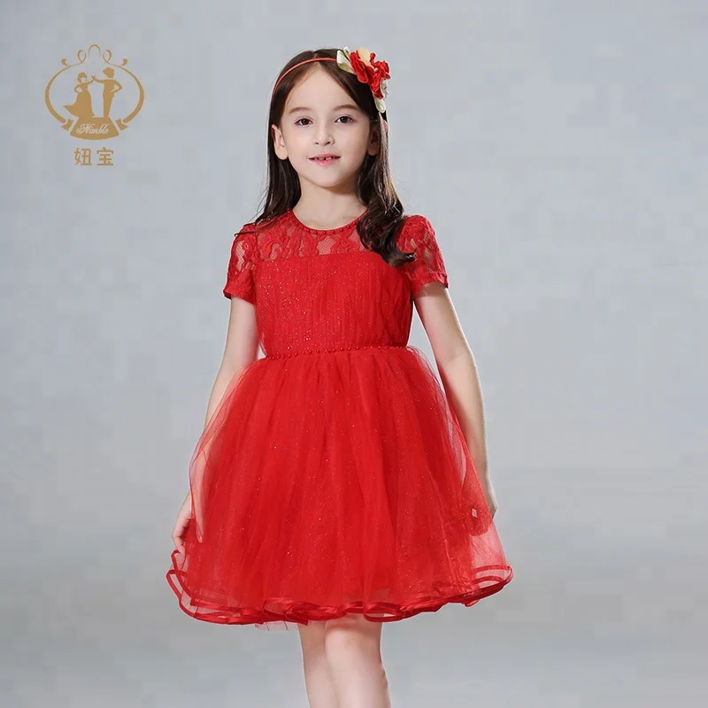 

New arrival best-selling high quality cheap lace shinny net flower girl party children clothes 4-9y