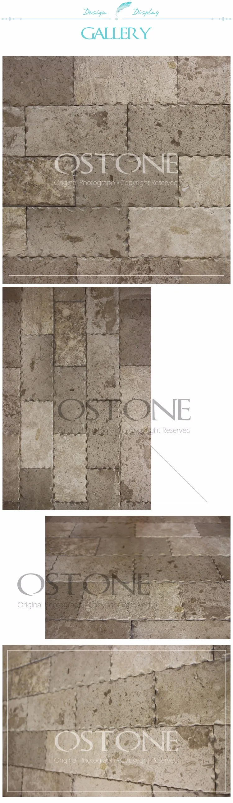 A Grade Quality Hand Chisel Edge Brick Honed Grey Limestone Tile For