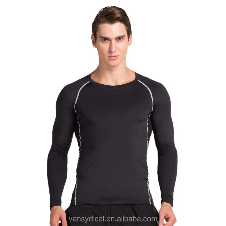 

Men's Sports Wear Compression Tights Shirt Long Sleeve Tops GYM Fitness Clothing Adults Plus Size Solid Quick Dry Breathable