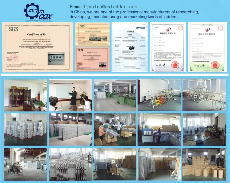 Plastic 7 step aluminum ladder made in China