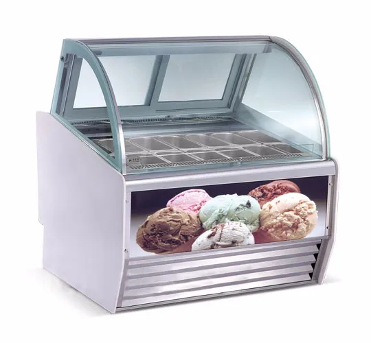 Hot sale Fan cooling ice cream freezer -25~0 degree gelato display case