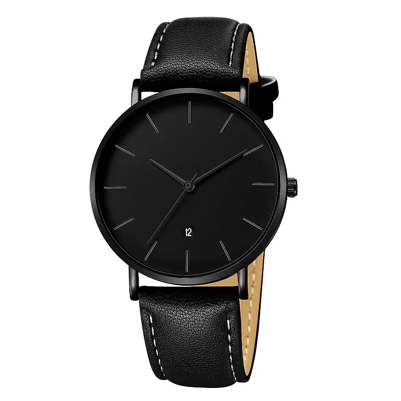 

Geneva 658 Simple Dial Calendar Quartz Casual Date No Logo Leather Geneva Brand Wrist Watch, Multi colors