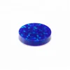 Double flat round opal blue green fire synthetic opal ,made by raw lab-created opals stone