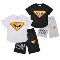 

Front Back Print T shirts And Pocket Shorts Summer Boy Children Clothes