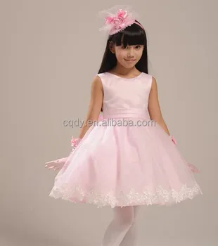 Honey Cute Cheap Prom Dress Children Garments Pink Lace Wedding