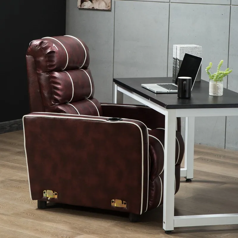 Contemporary Home Theater Chair,Pu Leather Recliner Cinema Chair
