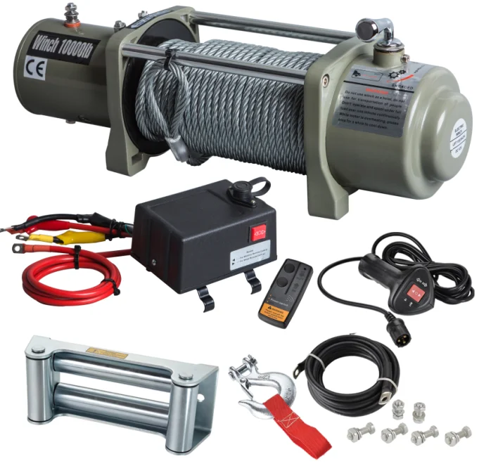 Heavy Duty 4wd Electric Winch With Wireless Control 12v 24v 10000lbs