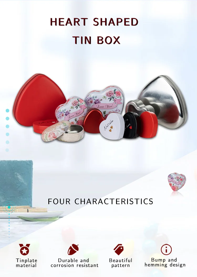 Wholesale Cheap Price Heart Shape Cosmetic Cream Jar Cake Tin Box