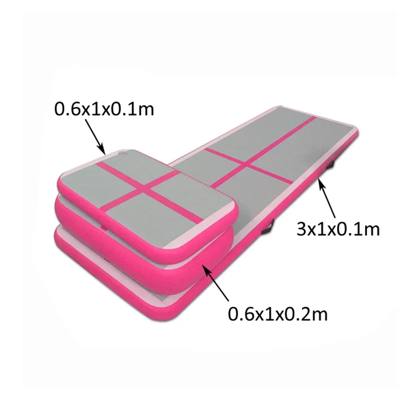 

Drop Stitch PVC Material Inflatable Air Track Gym Tumbling Mat Family Edition, Blue/lake blue/pink/green/mint green/black/purple/red/yellow