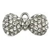 Wholesale love clear ribbon bow tie pendant rhinestones charms