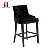 Skyline Furniture Nail Button Camel Back Counter Stool in Velvet