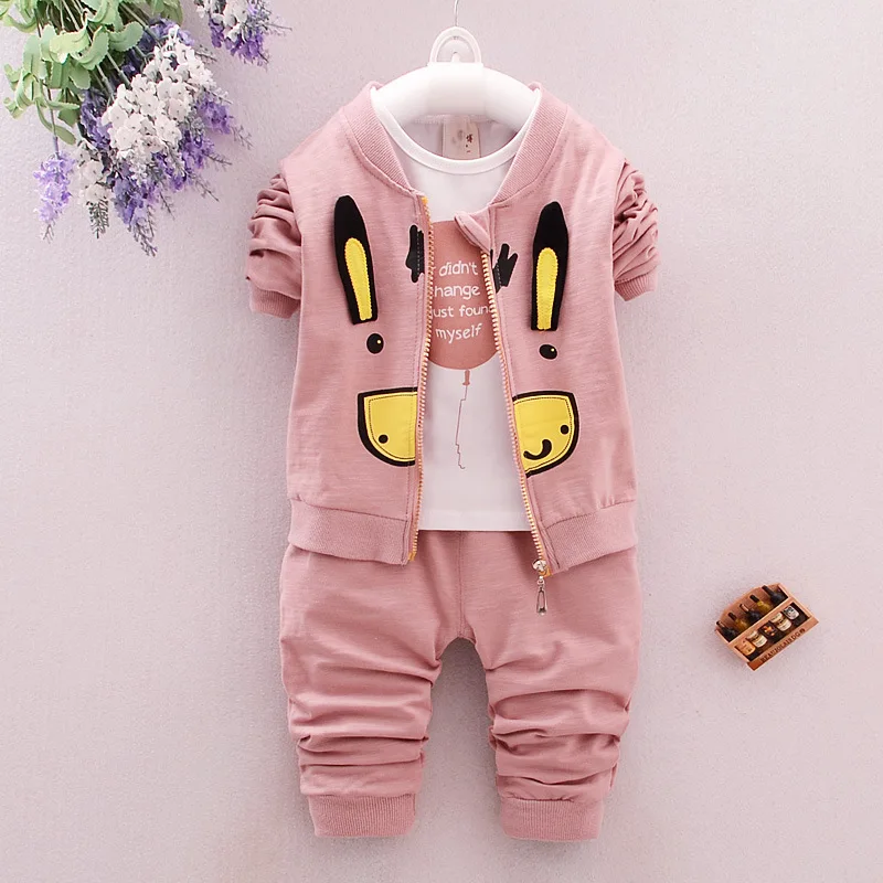 

Wholesale Kids Clothing 3 Pieces Set For Children Jacket T-shirt And Pants, As picture