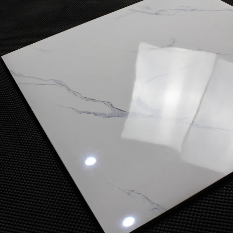 Hot sale 60x60cm glazed full polished white marble porcelain floor tiles