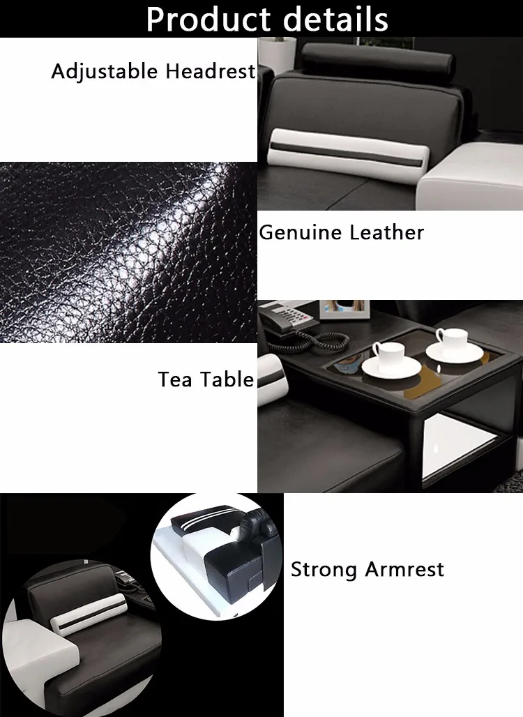 European Style L Shaped Corner Sofa Furniture Set 7 Seater Leather Couch Sofa