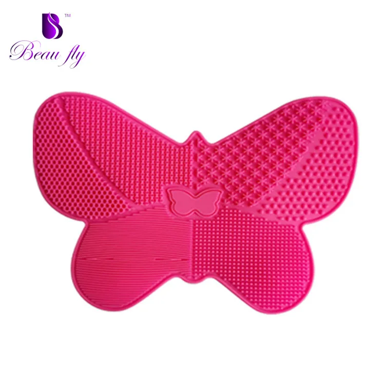 

2021 Lovely Butterfly Shape Washing Tool Scrubber Silicone Make Up Brushes Cleaner Mat Cosmetic Brush Cleaning Mat, As pics