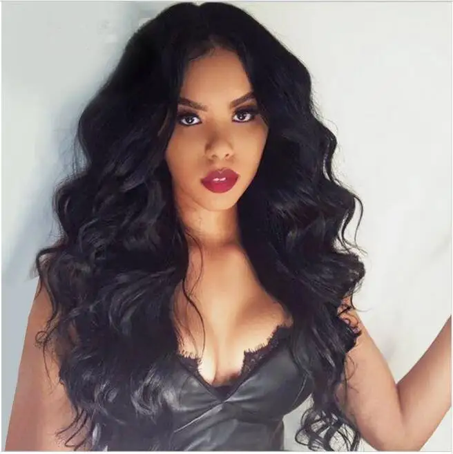 

premier lace wigs brazilian remy hair 150% high density body wave glueless full lace wigs, Natural color,1#,1b#