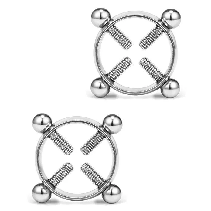 thumbnail interactive-video image 1 of Adjustable Bolt Nipple Shield Ring | Fake Non-Piercing | Surgical Steel Bondage Jewellery 1 of 2