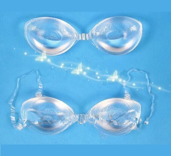 Wholesales Women's Double Boost Lift Push Up Strapless Backless Stick On Clear Bras Buy