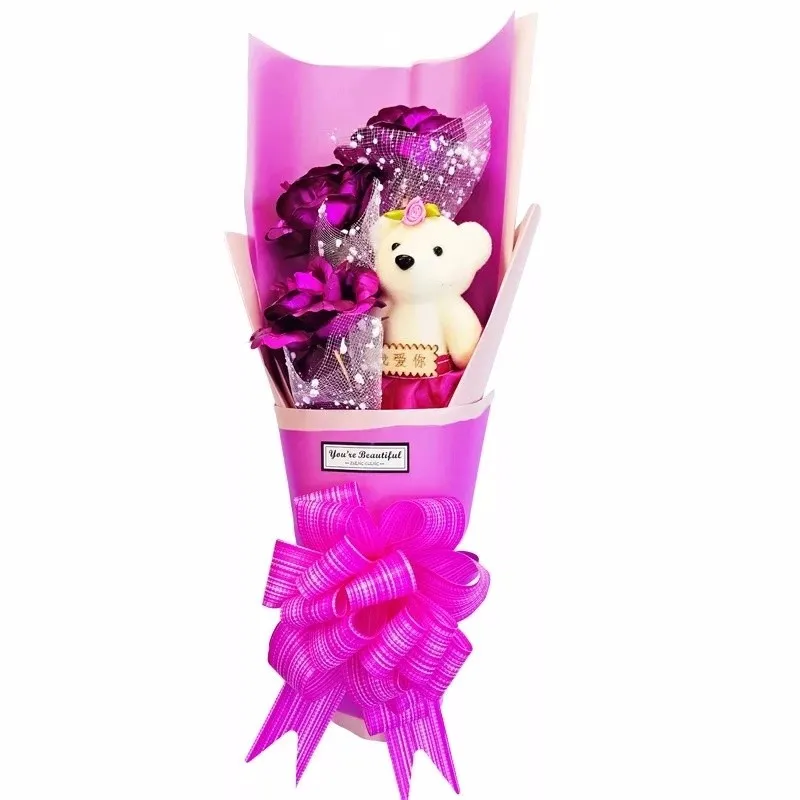 cheap flower teddy bear